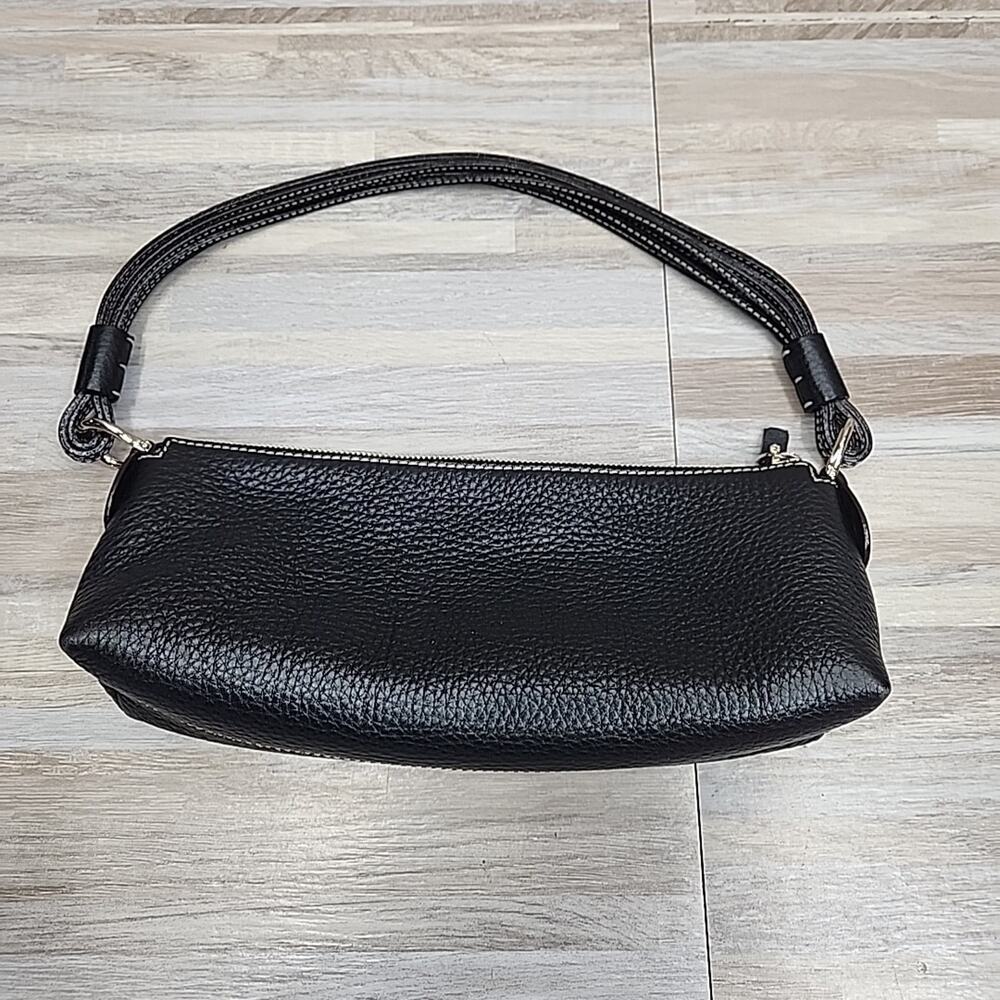 Kate Spade Black Pebbled Leather Satchel Tote Shoulder Bag Purse Handbag - Picture 3 of 6